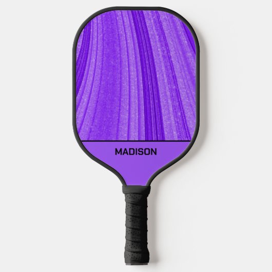 Paarse golvende glitter pickleball paddle (Voorkant)