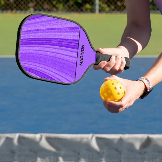 Paarse golvende glitter pickleball paddle (Insitu)