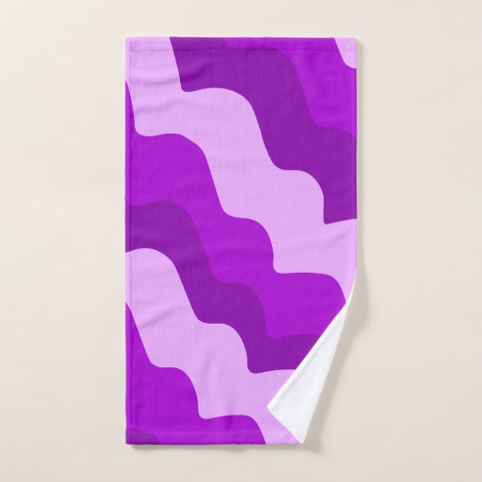 Paarse golvende oceaangolven gradiënt bad handdoek (Handdoek)