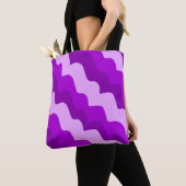 Paarse golvende oceaangolven gradiënt tote bag (Dichtbij)