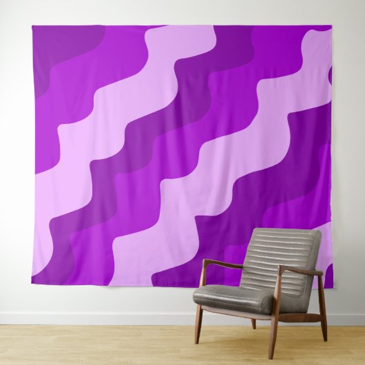 Paarse golvende oceaangolven gradiënt wandkleed (In Situ (horizontaal))