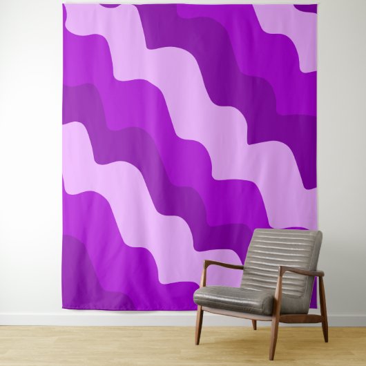 Paarse golvende oceaangolven gradiënt wandkleed (In situ)