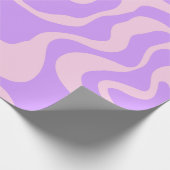 Paarse golvende patroonretro inpakpapier (Hoek)