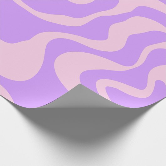 Paarse golvende patroonretro inpakpapier (Hoek)