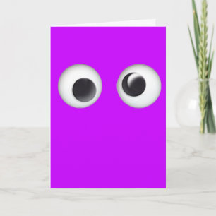 Paarse Googly Eyes Halloween Card Kaart