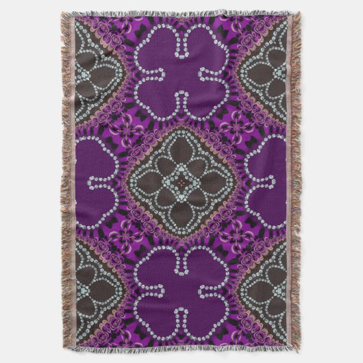 Paarse gootsteen Geometrische patiënt geweven trom Deken (Voorkant Verticaal)