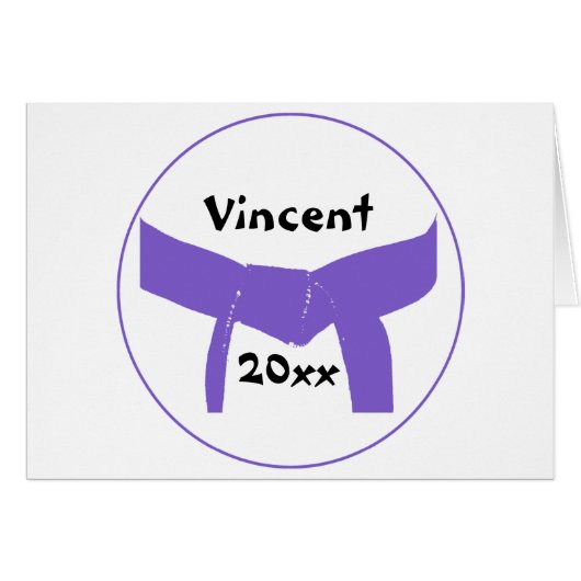 Paarse gordel voor krijgskunst (Voorkant Horizontaal)