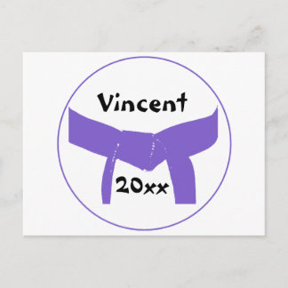 Paarse gordel voor krijgskunst briefkaart