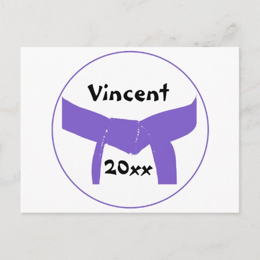Paarse gordel voor krijgskunst briefkaart (Voorkant)