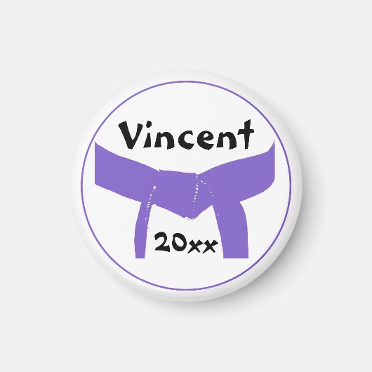 Paarse gordel voor krijgskunst magneet (Voorkant)