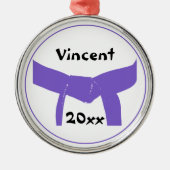 Paarse gordel voor krijgskunst metalen ornament (Voorkant)