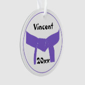 Paarse gordel voor krijgskunst ornament (voorkant)