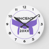 Paarse gordel voor krijgskunst ronde klok (Voorkant)