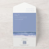 Paarse gordijngebergte all in one uitnodiging (Buitenkant)