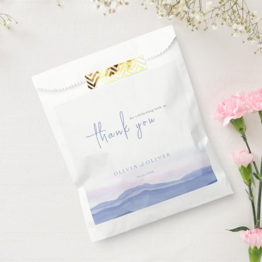 Paarse gordijngebergte bedankzakje (Gezegeld)