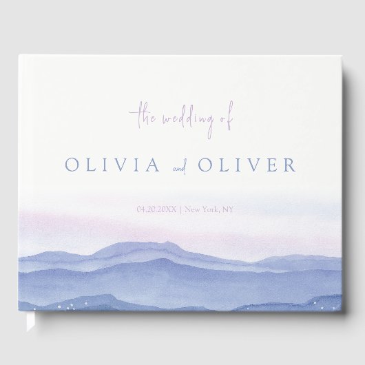 Paarse gordijngebergte gastenboek (Voorkant)