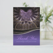 Paarse Goth Hart Bedankbrief Kaart (Staand voorkant)