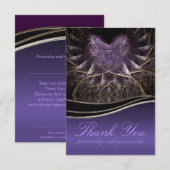 Paarse Goth-hart dankbrief Kaart (Voorkant / Achterkant)