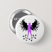 Paarse Gothic Angel-knop Ronde Button 5,7 Cm (Voorkant /achterkant)