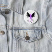 Paarse Gothic Angel-knop Ronde Button 5,7 Cm (In situ)