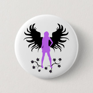 Paarse Gothic Angel-knop Ronde Button 5,7 Cm