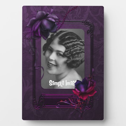 Paarse Gothic Art Lijst Plaque Fotoplaat (voorkant)