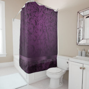 Paarse Gothic Chic Eggplant en zwarte moon Douchegordijn