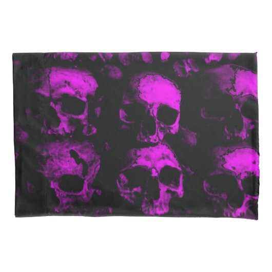 Paarse Gothic Dead Skulls Bedroom Kussensloop (Voorkant)