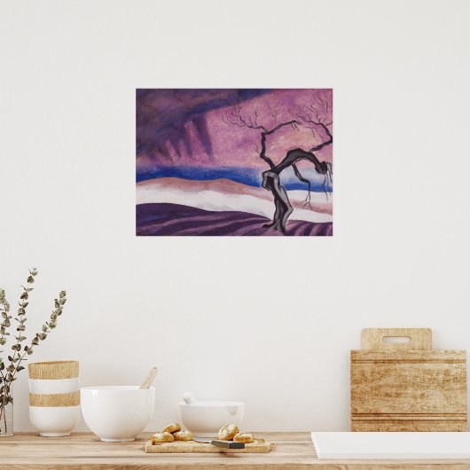  Paarse Gothic esthetisch schilderen Poster (Keuken)