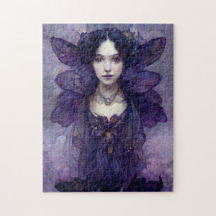 Paarse Gothic Fairy Fantasy Art Jigzaag Puzzle Legpuzzel