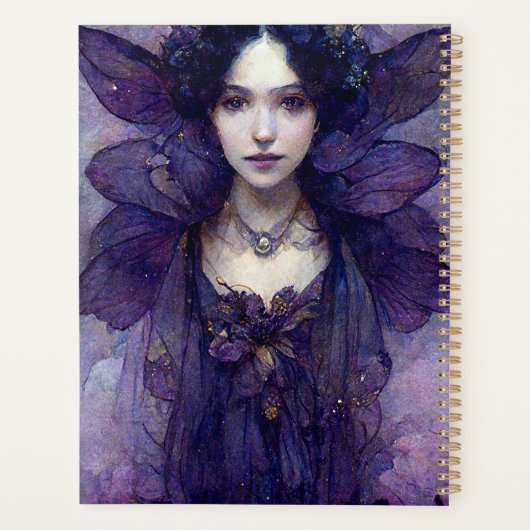 Paarse Gothic Fairy Fantasy Art Planner (Achterkant)