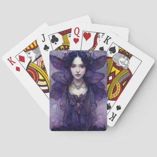 Paarse Gothic Fairy Fantasy Art-speelkaarten Pokerkaarten (Achterkant)