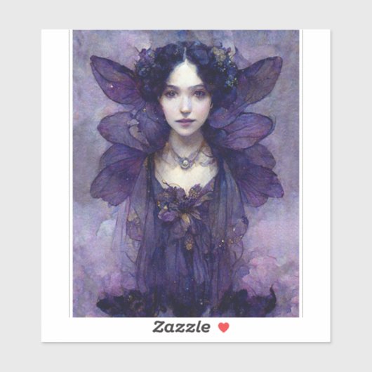 Paarse Gothic Fairy Fantasy Art Sticker (Vel)