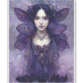 Paarse Gothic Fairy Fantasy Art Sticker (Voorkant)