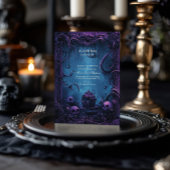 Paarse Gothic Fantasy Halloween Baby shower Kaart
