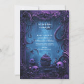 Paarse Gothic Fantasy Halloween Baby shower Kaart (Voorkant)