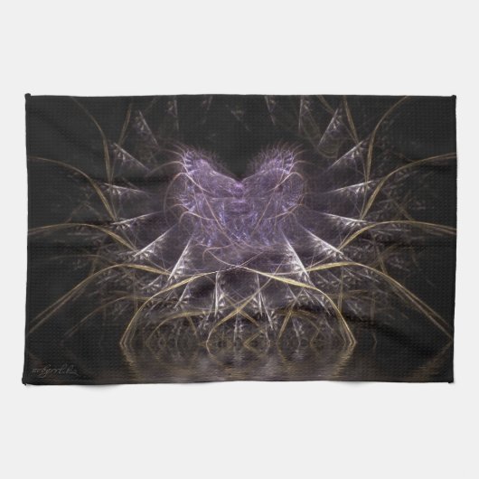 Paarse Gothic Fractal HeART 16x24in theedoek (Horizontaal)