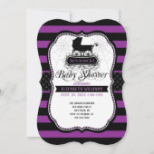 Paarse Gothic Halloween Baby shower Uitnodiging (Voorkant)