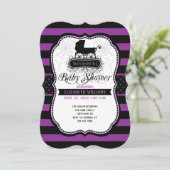 Paarse Gothic Halloween Baby shower Uitnodiging (Staand voorkant)