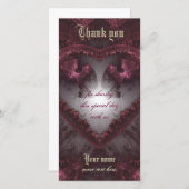 Paarse Gothic Heart 001 Bedankkaart (Voorkant / Achterkant)