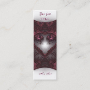 Paarse Gothic Heart 001 - Bladwijzer Mini Visitekaartje