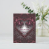Paarse Gothic Heart 001 Briefkaart (Staand voorkant)
