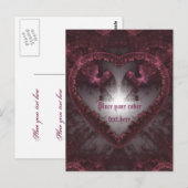 Paarse Gothic Heart 001 Briefkaart (Voorkant / Achterkant)