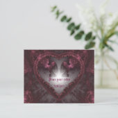 Paarse Gothic Heart 001 Briefkaart (Staand voorkant)