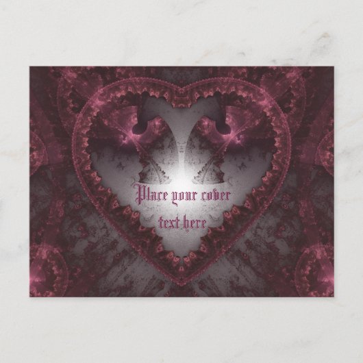 Paarse Gothic Heart 001 Briefkaart (Voorkant)