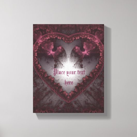 Paarse Gothic Heart 001 Canvas Afdruk (Voorkant)