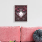 Paarse Gothic Heart 001 Canvas Afdruk (Insitu (Woonkamer))