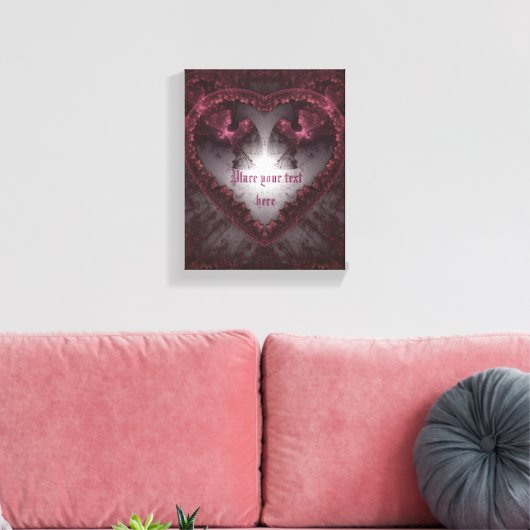 Paarse Gothic Heart 001 Canvas Afdruk (Insitu (Woonkamer))