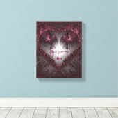 Paarse Gothic Heart 001 Canvas Afdruk (Insitu (Houten vloer))