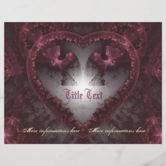 Paarse Gothic Heart 001 Flyer (Voorkant)